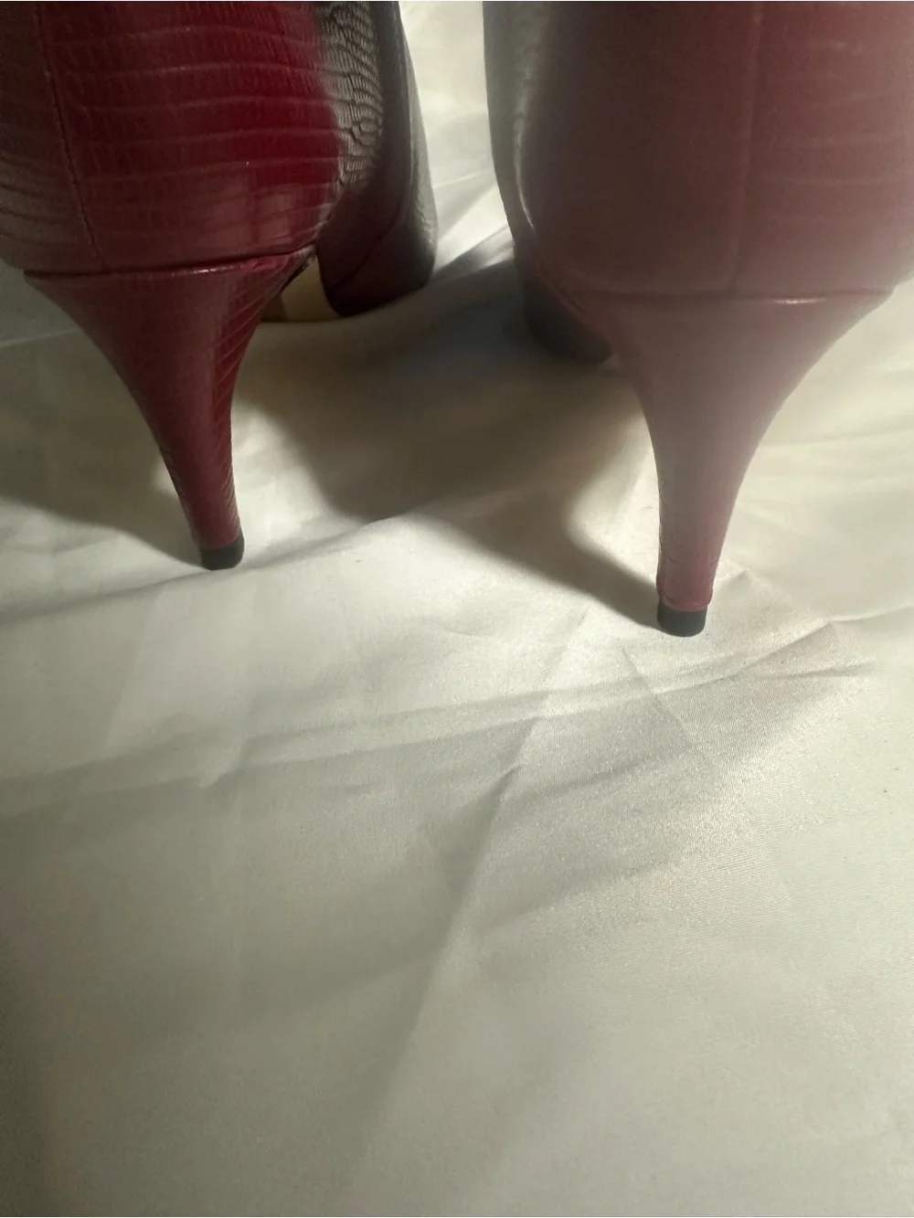 Sam Edelman Ursula Rhubarb Red Over-the-Knee lizard Textured Leather Boots